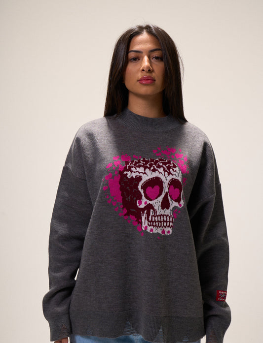 THE MOON-GIE KNITTED (skull limited Edition) in Grey.